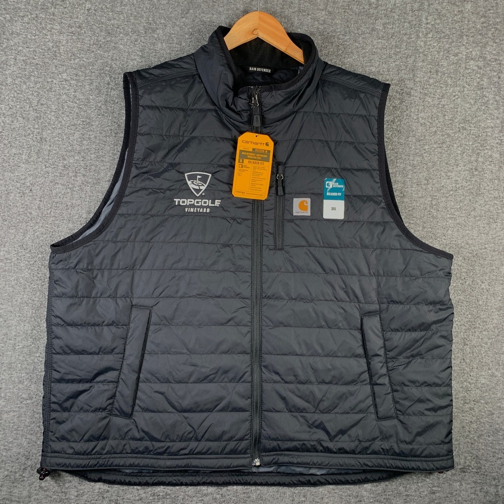 Carhartt Rain Defender Vest Men 3XL Black Relaxed Fit Workwear Insulated NEW